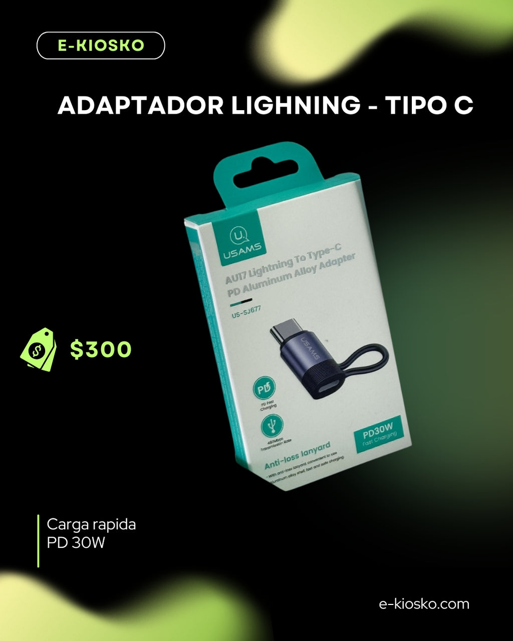 ADAPTADOR LIGHTNING A TIPO-C PD