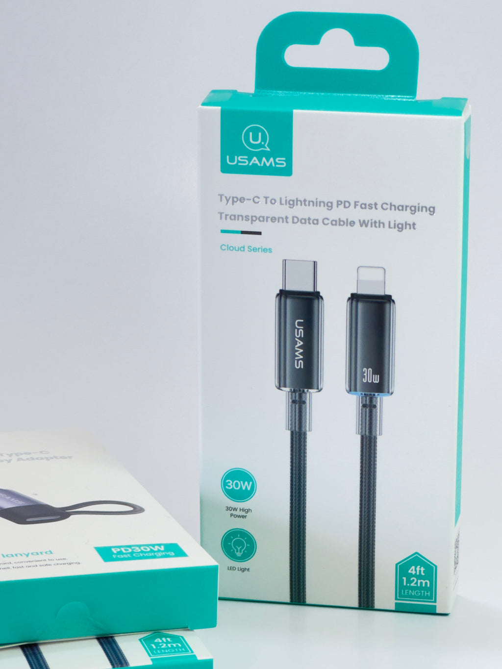 CABLE USB-C A LIGHTNING CARGA RAPIDA 30W CON LED